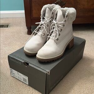 Timberland Women's White Fur-Lined Boots